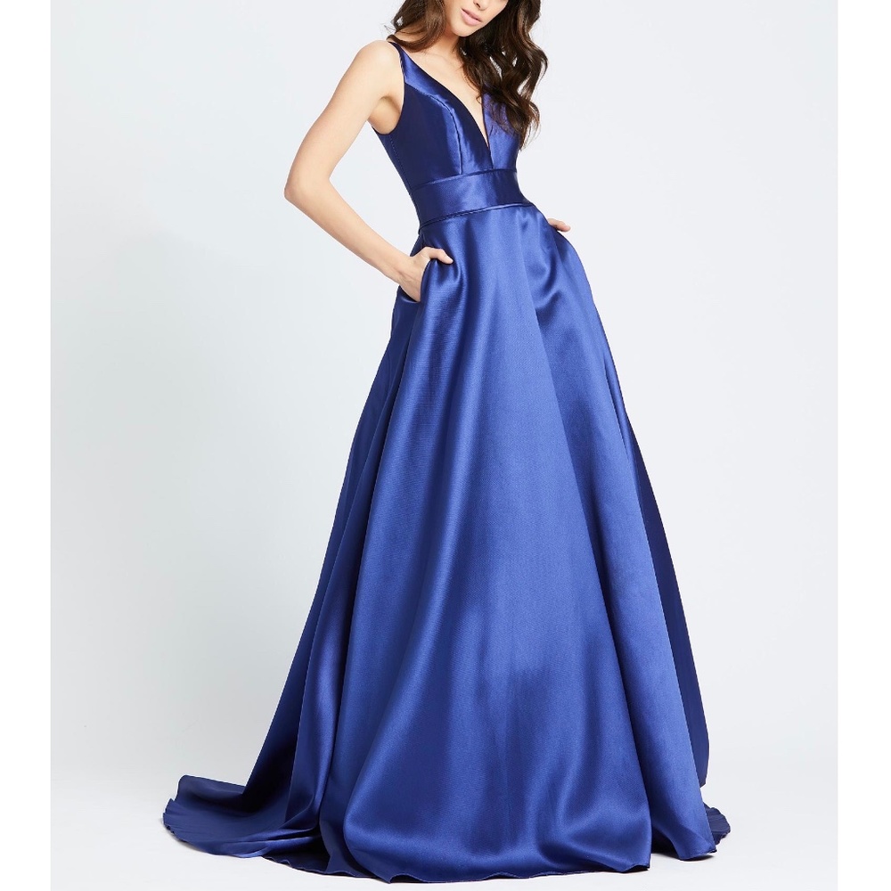 Mac Duggal Ieena 55010 Plunging V-Neck V-Back Gown - Picture 2 of 10